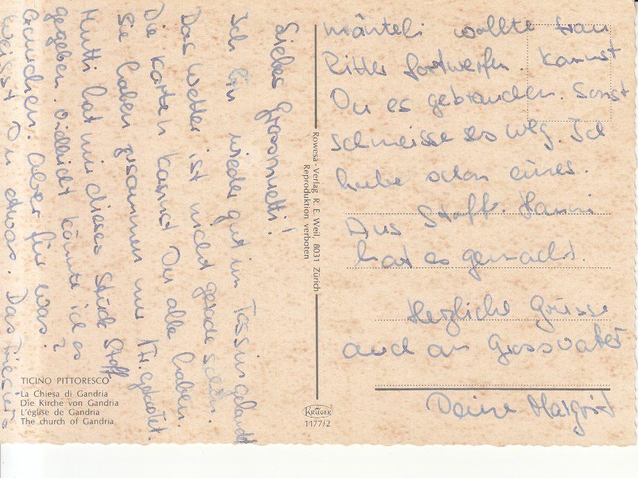 Cartoline postali: Gandria ca. 1960 – Usato da Bürglen TG venduto da StampGraf 1