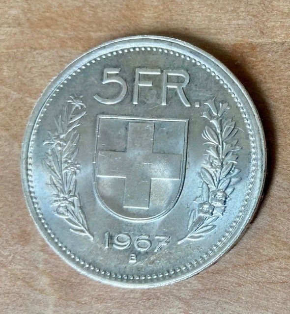 Tutti le monete: 5 Schweizer Franken von 1967 – Usato da Dürnten venduto da Scheidegg32