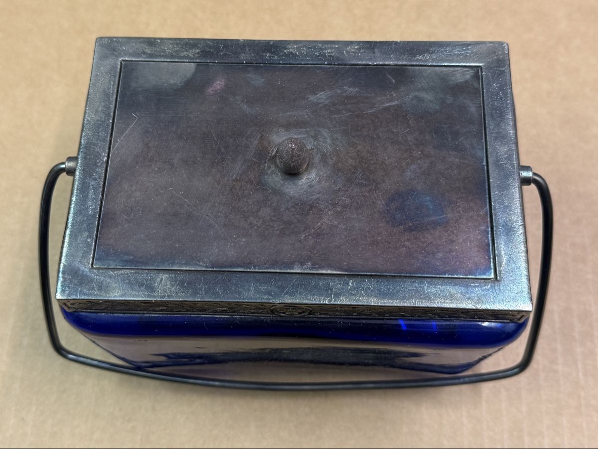 Zuccheriere: Vintage Cobalt Eisbox mit Versilberte Deckel  – Usato da Zürich venduto da daki81 3