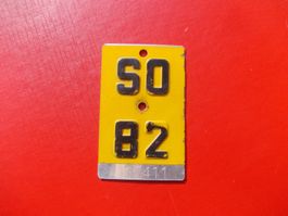 Velonummer / Mofanummer / Töfflinummer SO 82