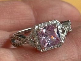 Luxus Elegante Solitär gr: 19/9 Ring Zirkonia Farbe: Silver