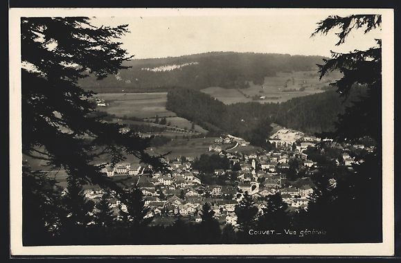 Cartoline postali: AK Couvet, Vue générale, 1929 – Usato da Berlin venduto da bartko-reher