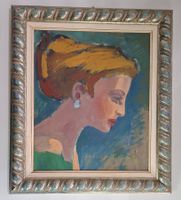 Art Brut, Portrait, Frauenkopf, Gesicht, Ohrschmuck