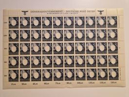 Deutsches Reich Generalgouvernement Bogen postfrisch