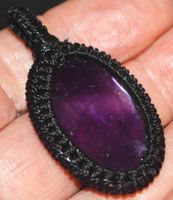 Anhänger L-8182 – Amethyst Makramee ca. 3,5x2,5cm