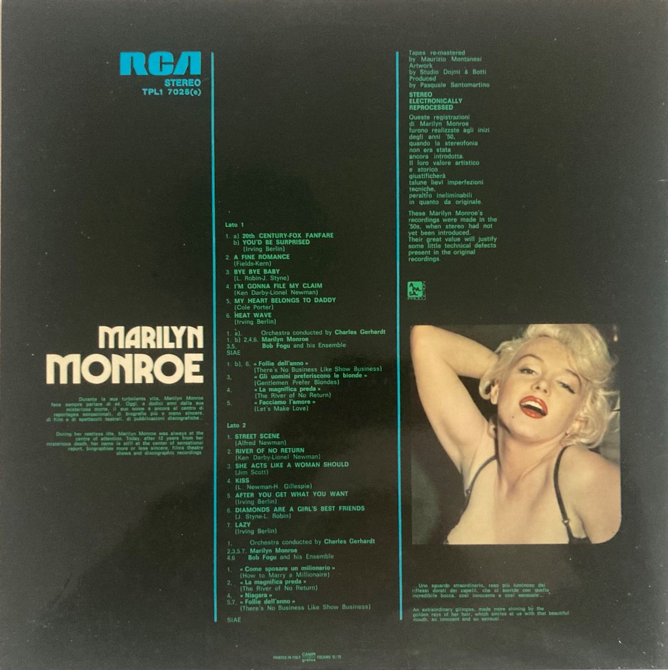 Dischi in vinile: MARILYN MONROE - LA VOCE, LE MUSICHE E I FILMS – Usato da Poliez-Pittet venduto da Newtown-Records 1
