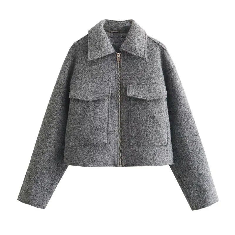 Zara Giacche: ZARA, Grey, Boucle Cropped Zip Jacket – Nuovo (secondo la descrizione) da Zürich venduto da Ndn_Fer 1