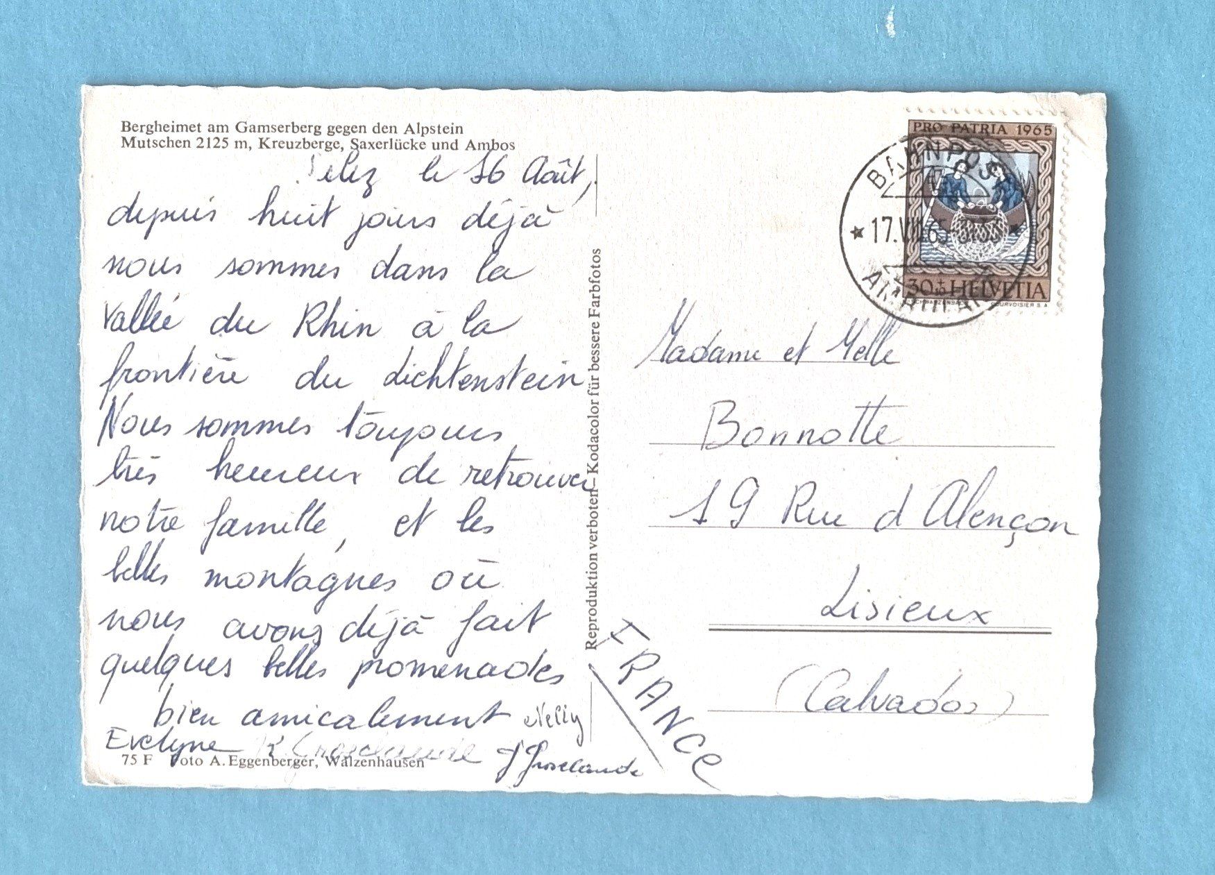 Ansichtskarten: Gamsberg - Bergheimet - 1965 – Gebraucht aus Rothrist von RROENK 1