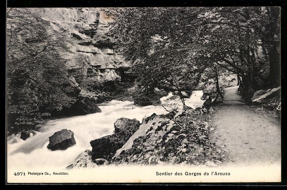 Cartoline postali: AK Boudry, Sentier des Gorges de l`Areuse – Usato da Berlin venduto da bartko-reher