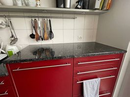 Granitplatte (Küche), Masse 127x60x3, Steel Grey -demontiert