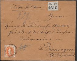 1894 WERT - Brief LUZERN 66A mit Siegel interessant ab 1.-