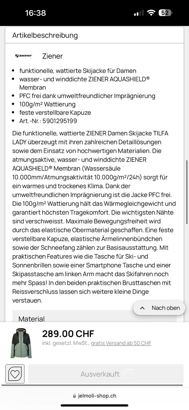 Ziener Anzüge & Kostüme: Ziener Skianzug Gr 34/36 – Neu (gemäss Beschreibung) aus Unterengstringen von Cuz_5555 9