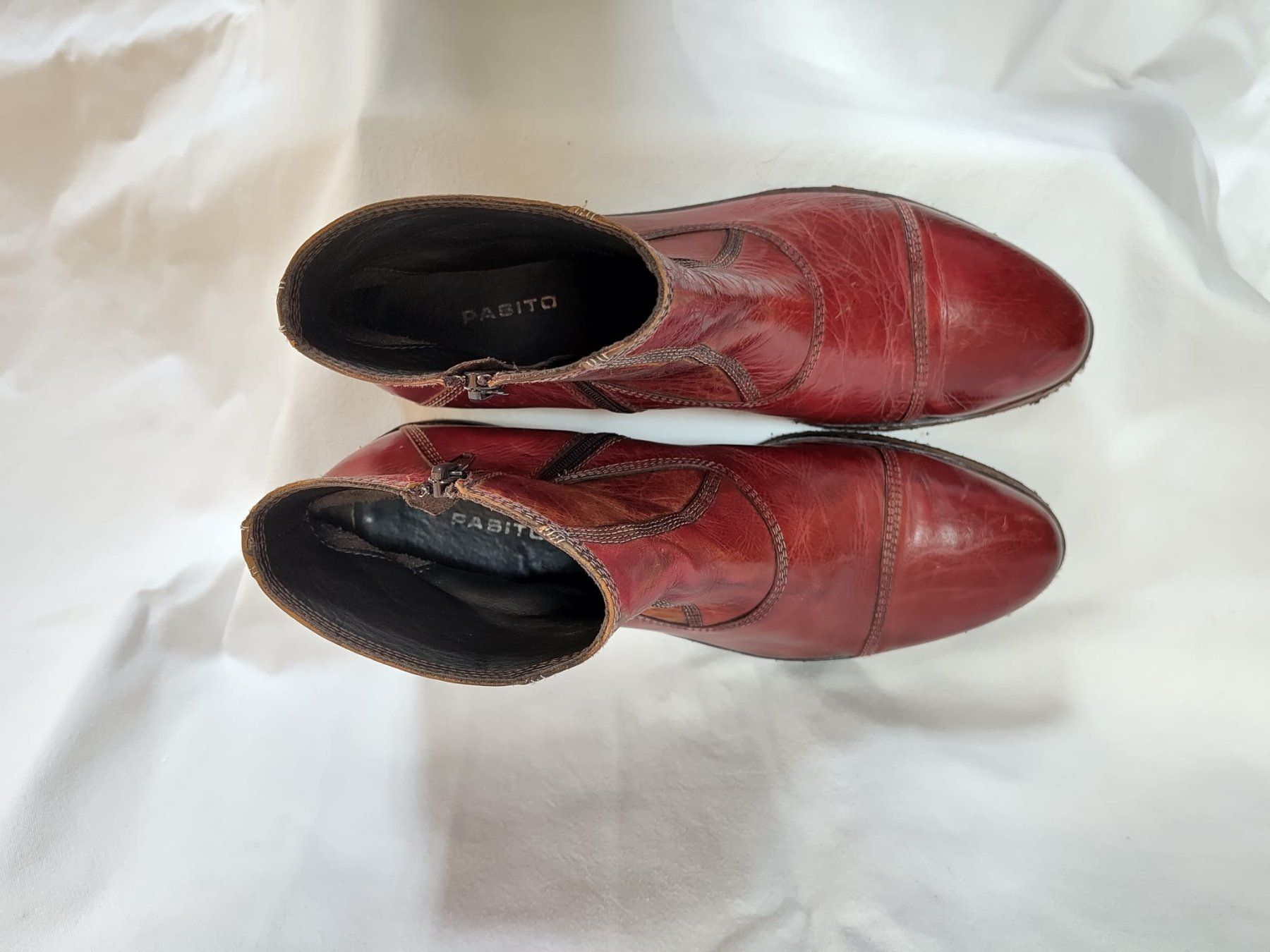 Scarpe da uomo: Rote Leder Herren-Stiefelette – Usato da Gümligen venduto da Clothing.and.Co 5