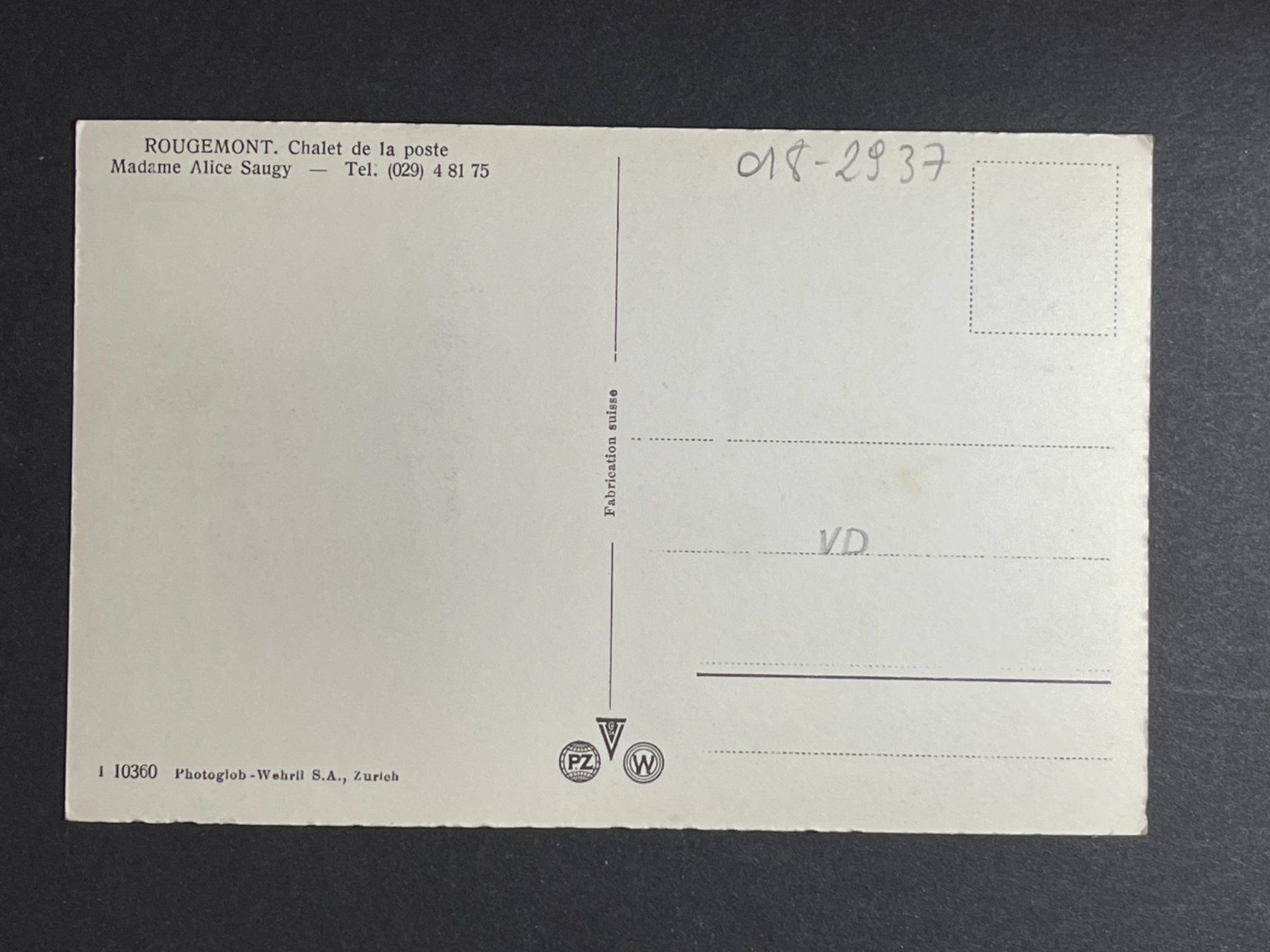 Ansichtskarten: Rougemont - Chalet de la poste – Gebraucht aus Steg VS von _vinci_ 1