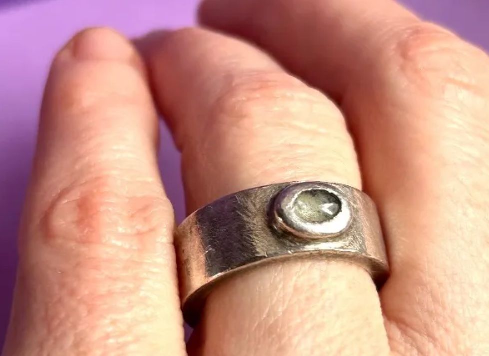 Anelli: Silberring Unikat Handarbeit mit Stein Gr. 58 – Usato da Dittingen venduto da Bijoubelle 5