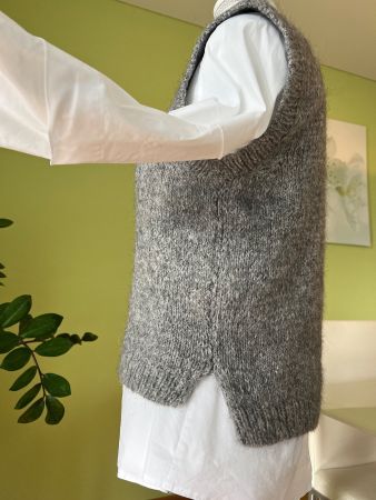 Strick Weste Alpaka Gr. 36/38 grau