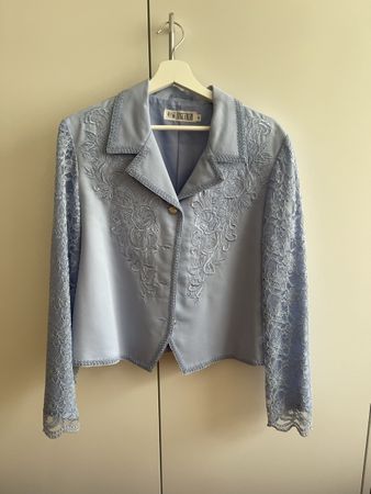 Damen Blazer Together hellblau mit Spitze Grösse 40