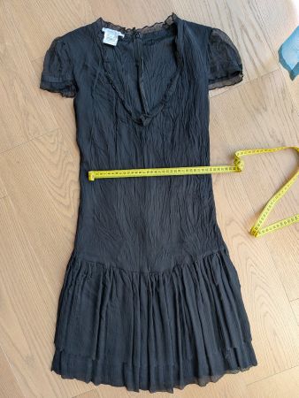 Kleid Germano Zama schwarz Grösse S Seide Chiffon