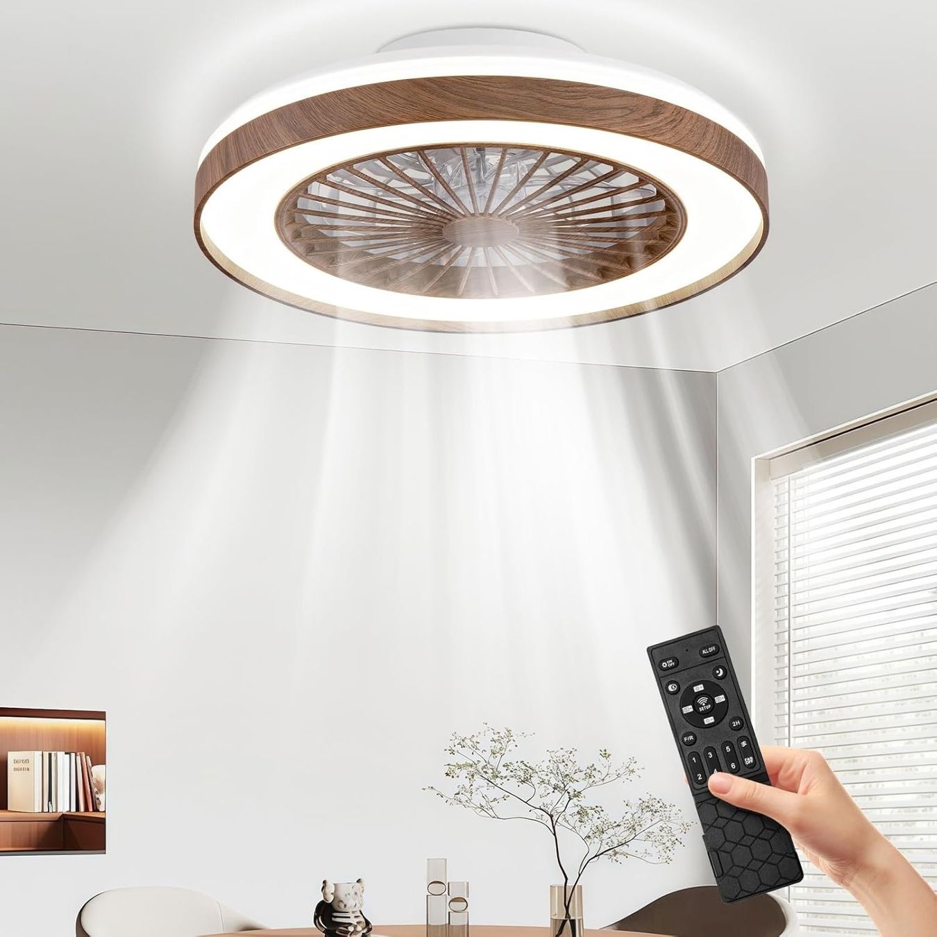 Lampadari & plafoniere: Deckenventilator mit Lampe Ø48 cm Holzoptik dimmbar – Nuovo e nell'imballaggio originale da Zürich venduto da jasminleut 1