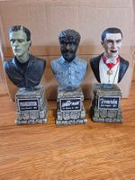 Filmbüsten (Dracula, Wolfman und Frankenstein)