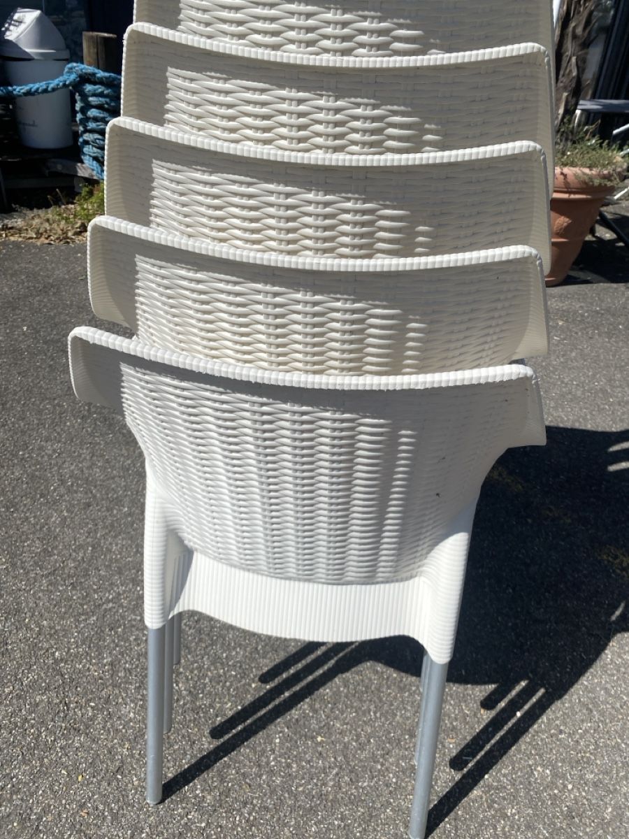 Sedie: 5 Gartenstühle weiss – Nuovo (secondo la descrizione) da Wettingen venduto da vpr_9gz6 3