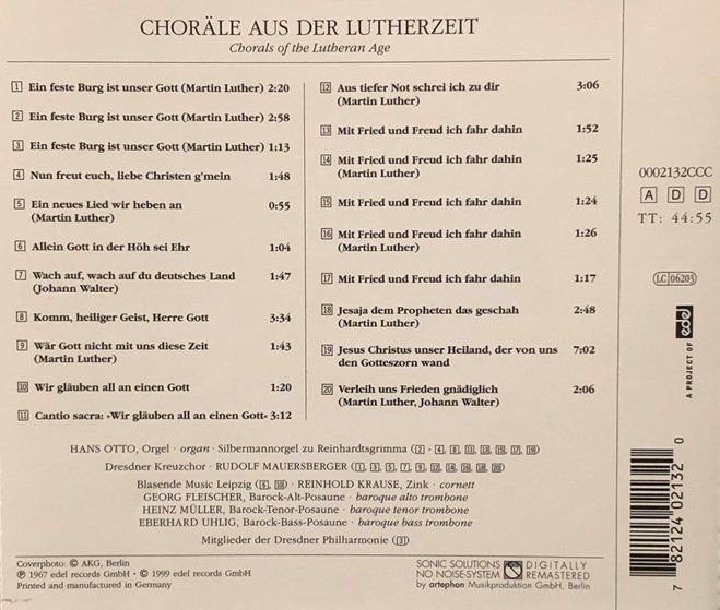 CD: Choräle aus der Lutherzeit – Usato da Grüningen venduto da azulamarillo 1