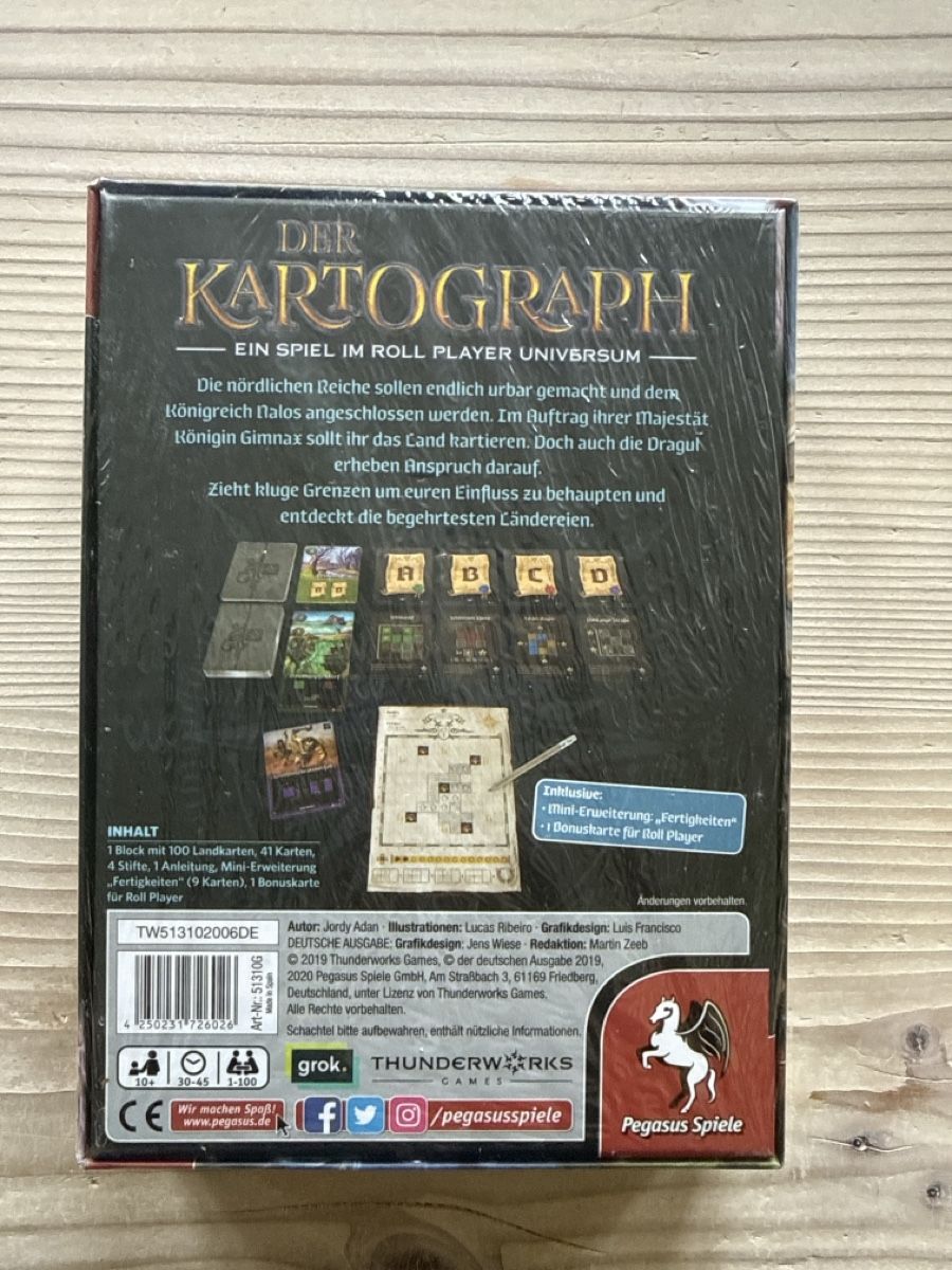 Pegasus Spiele Giochi: Kartograph, Spiel – Nuovo e nell'imballaggio originale da Hütten venduto da CaFeLe 1