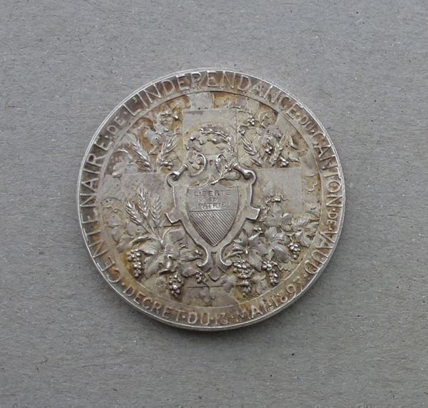 Medaglie: Silber Medaille ++ 100 J. Kt. Waadt 1898 – Usato da Walkringen venduto da Casablanca777 1