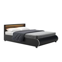 Complete 160x200cm Bed Set - Leather Bed + Slats + Mattress