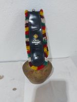 Kuhglocke, mit Lederband,mit verziertem Riemen