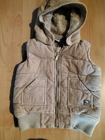 Warme Baby Weste Cord mit Kapuze, Grösse  80