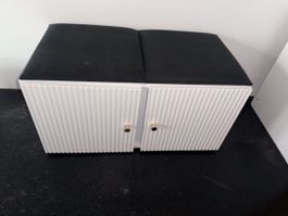 Sitzbank mit Stauraum weiss/schwarz 84 × 44 × 40 cm
