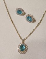 Ensemble collier et boucles d'oreilles bleu turquoise ✨ (49)