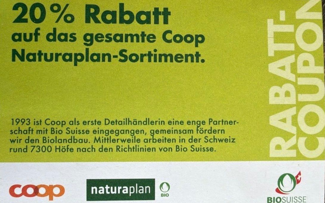 Gutscheine: Coop Naturaplan 20% – Neu (gemäss Beschreibung) aus Kerzers von sydney04