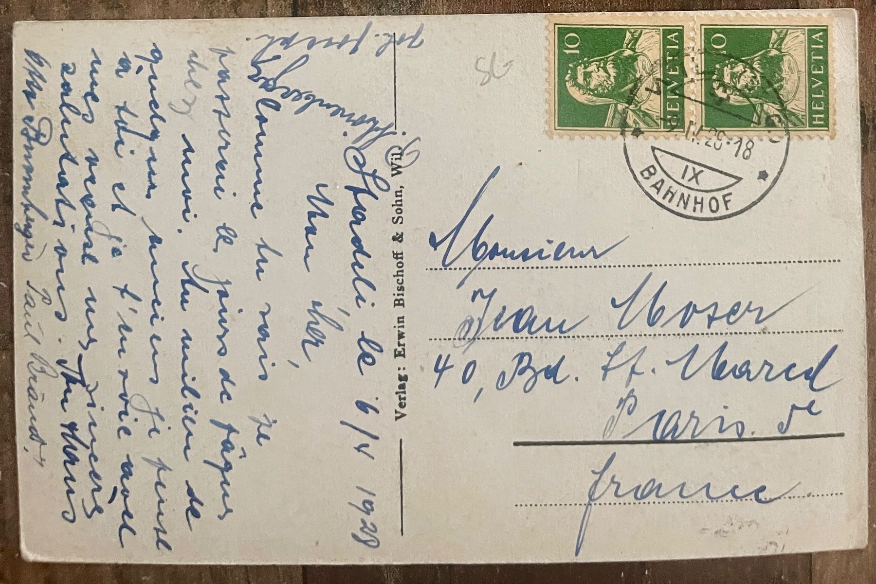 Ansichtskarten: WIL - Am Schwanenteich 1928 – Gebraucht aus Lutry von Ediego 1