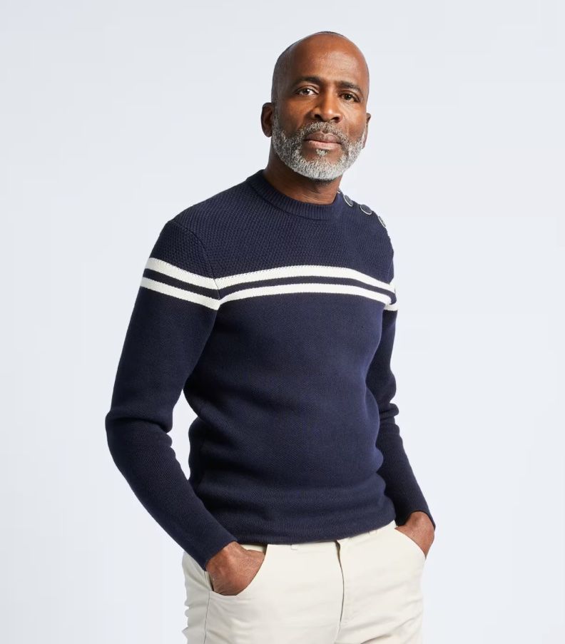 Pulls & Sweat-shirts: Segelpullover gestrickt dunkelblau / beige gestreift – Neuf avec emballage d'origine à Niederhasli par MT660 1