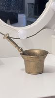 Mörser mit Stössel aus Messing - Antik Küchenhelfer Top