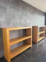 2 Solid Wood Varnished Bookshelves