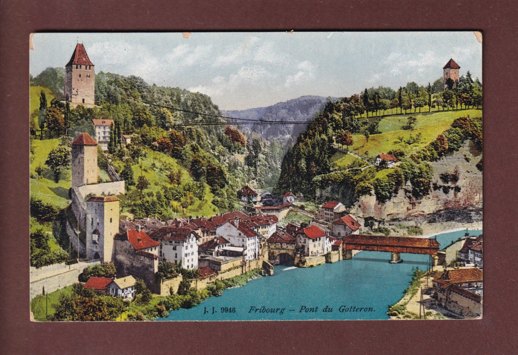 Cartoline postali: FRIBOURG - Pont du Gotteron – Usato da Pully venduto da nicecards