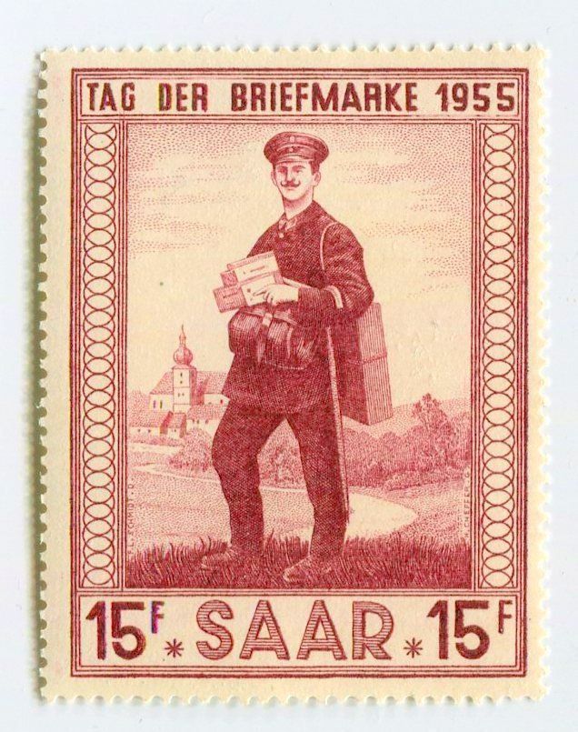 Alle Briefmarken: Briefmarke "Briefträger". Saarland – Neu und originalverpackt aus Basel von Butsch5