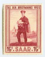 Briefmarke "Briefträger". Saarland