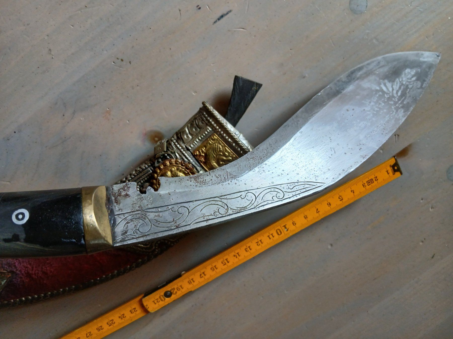 Sonstiges zum Sammeln & Seltenes: Couteau Kukri khotimora dague fourreau ciselé – Gebraucht aus Satigny von Asaksa 6