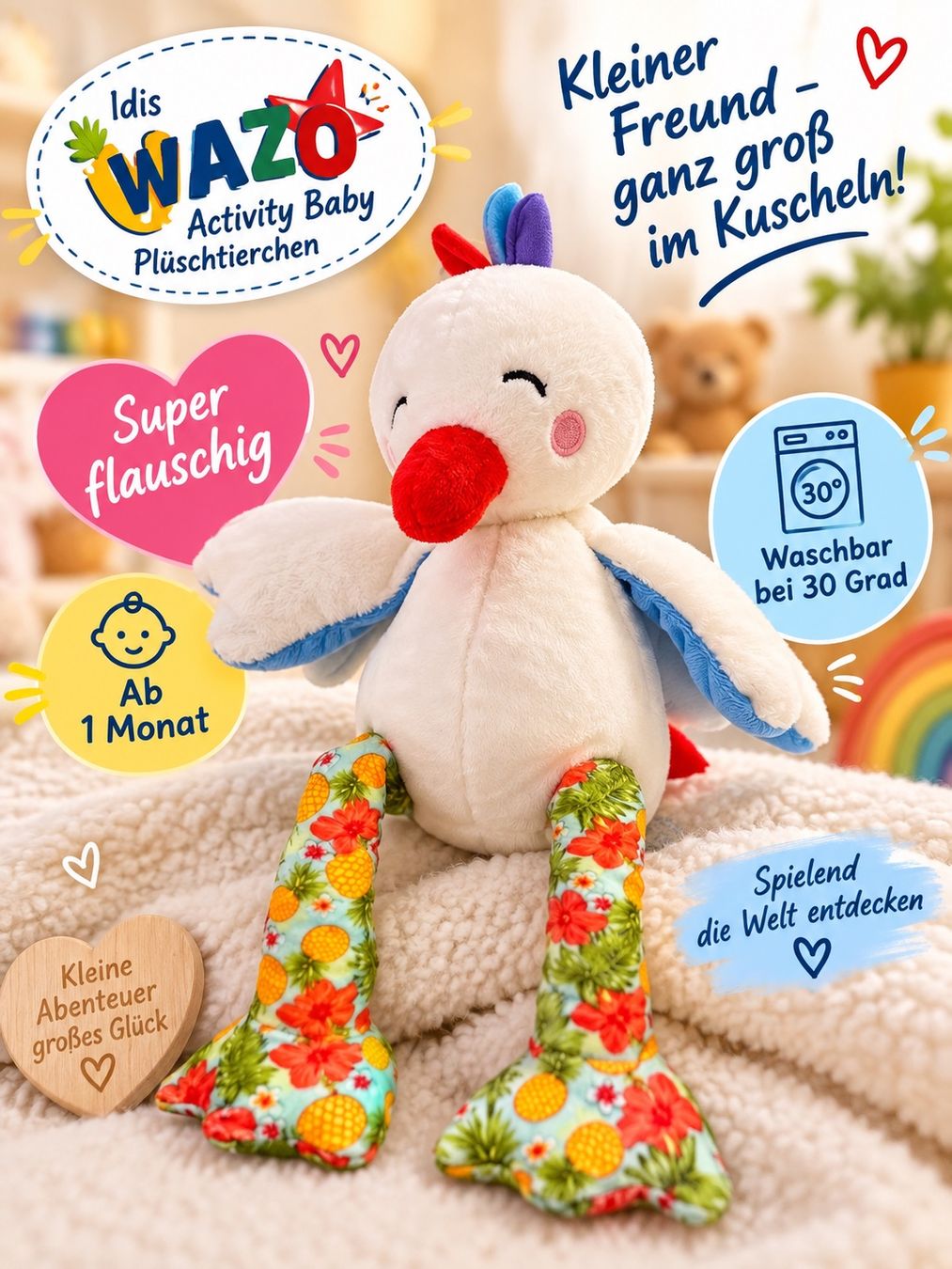 Giocattoli: Idis Wazo Activity Baby Plüschtierchen – Nuovo e nell'imballaggio originale da Oensingen venduto da Liquidations-Shop
