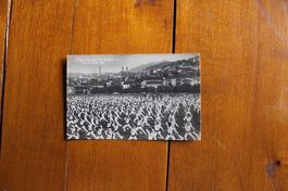 AK eidg. Turnfest St.Gallen 1922, Turner u. Stadtblick