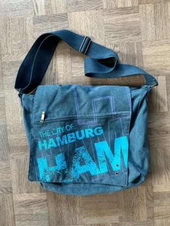 Umhängetasche Hamburg Motiv blau Canvas, sehr guter Zustand