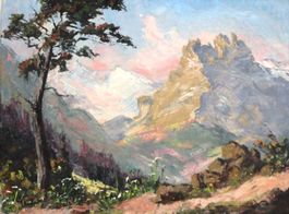 Willy Suter Fischerhorn Ölbild signiert mit Rahmen