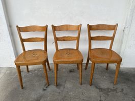 3 Vintage Beizenstühle Holzstühle Tütsch Klingnau