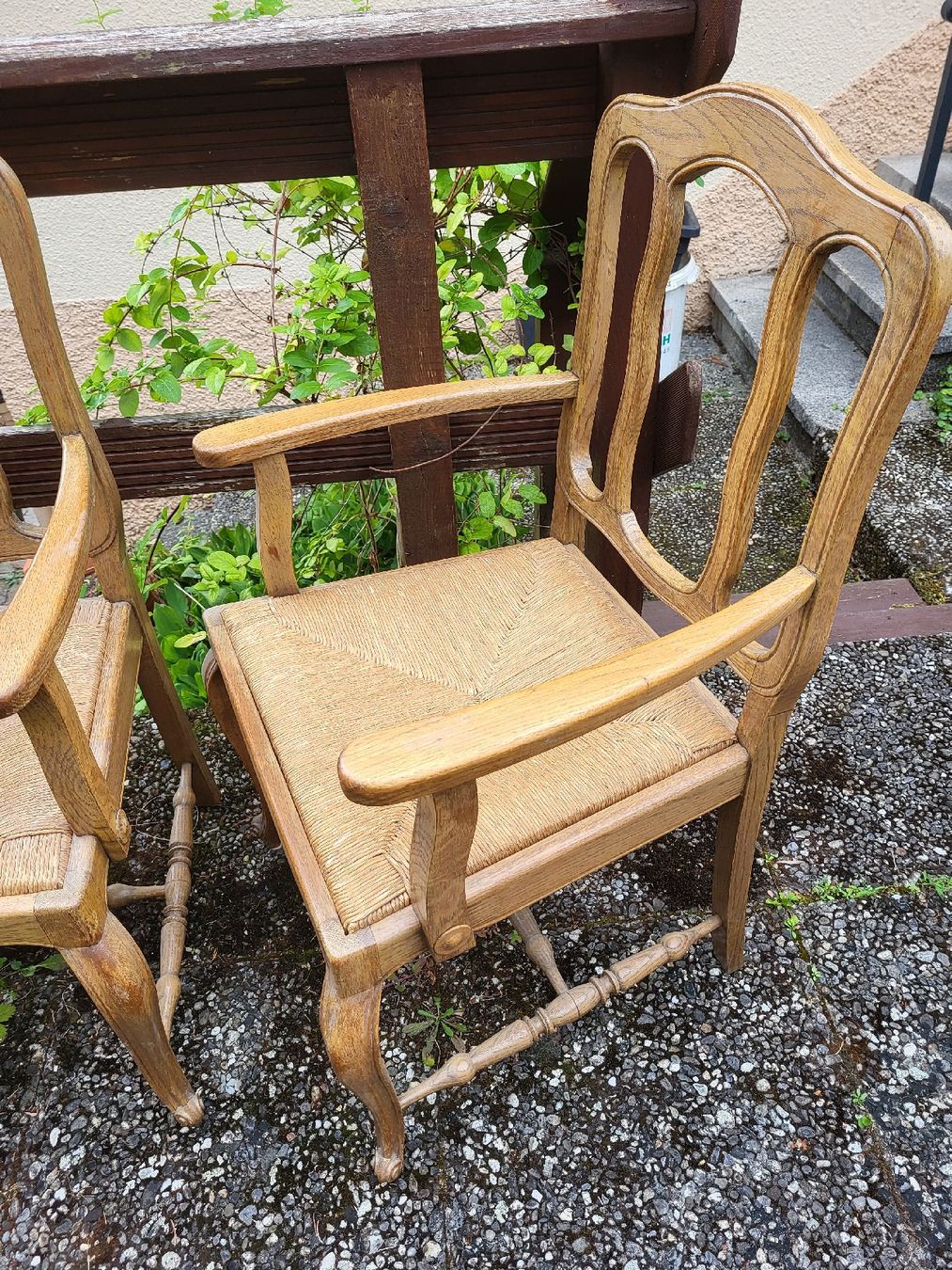 Stühle: 2 chaises en chêne blond paille chabby chic 70er. – Gebraucht aus Vevey von oldiz 8