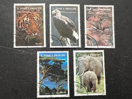 S. Tome E. Principe 1992 Afrik. Tiere gestempelt (E279)