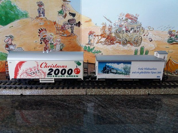 PEB209) Märklin 0057 Niederbordwagen "Frohe Festtage" Märklin Maxi
